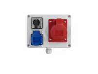 Rozdzielnica elektryczna, gniazda 1x16A 230V | 1x16A 5P 400V + L-0-P
