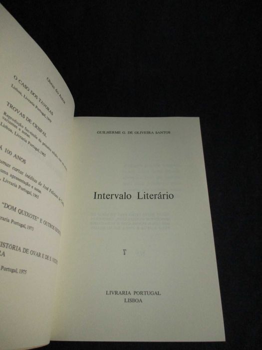 Livro Intervalo Literário Guilherme G. de Oliveira Santos