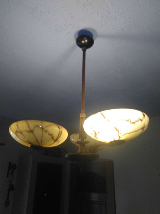 Lampa sufitowa lata 30ste 3klosze