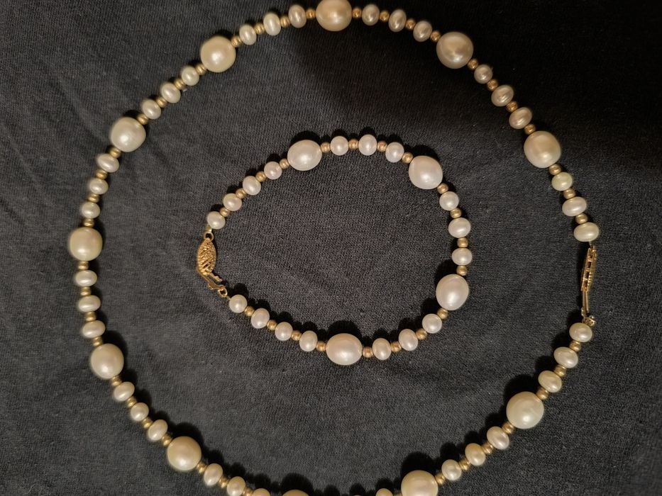 Набор. жемчуг с золотом