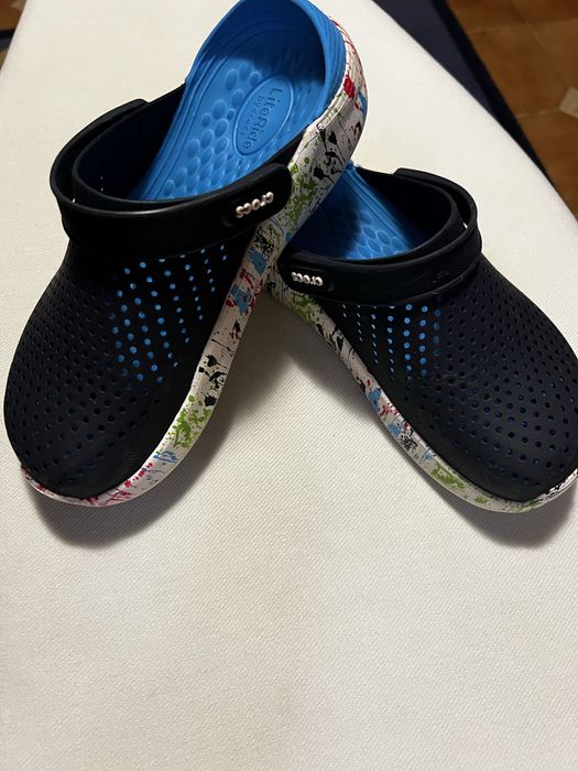 Сабо Крокси Crocs LiteRide Clog Navy/White Клякса, розмір W8