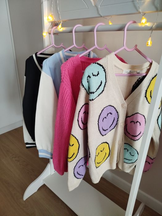 Zadbane Hm kardigan sweter bluza 4 szt. 134/140