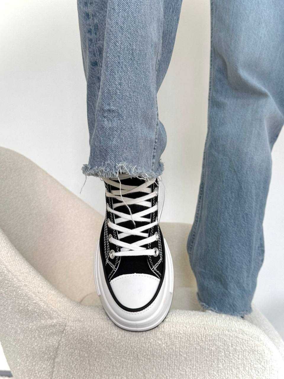 Converse Platform чорні високі конверси на платформі 2025