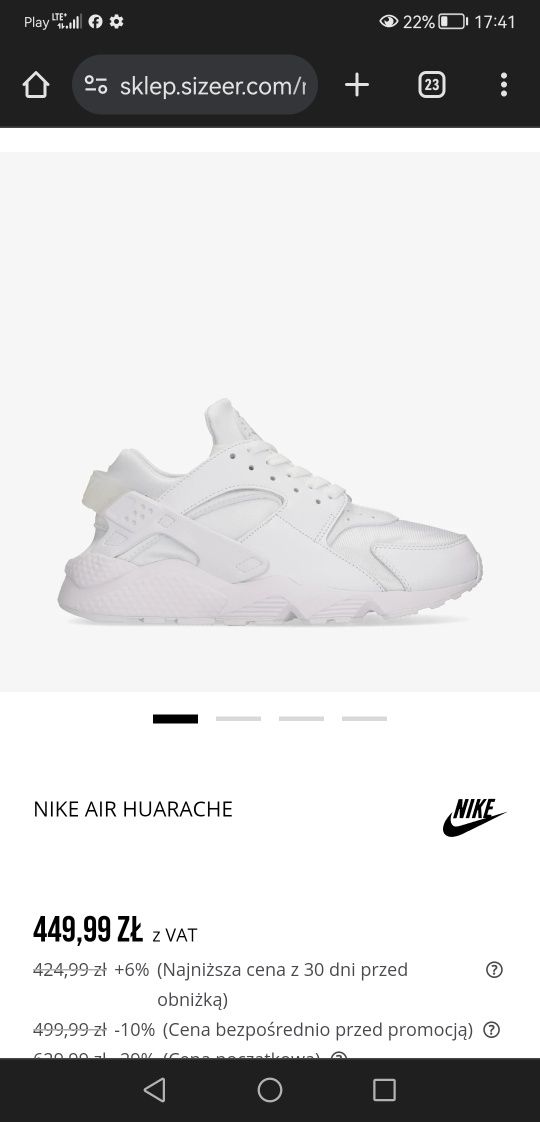 Buty Nike Air Huarache Run r46 / force / jordan / Air max