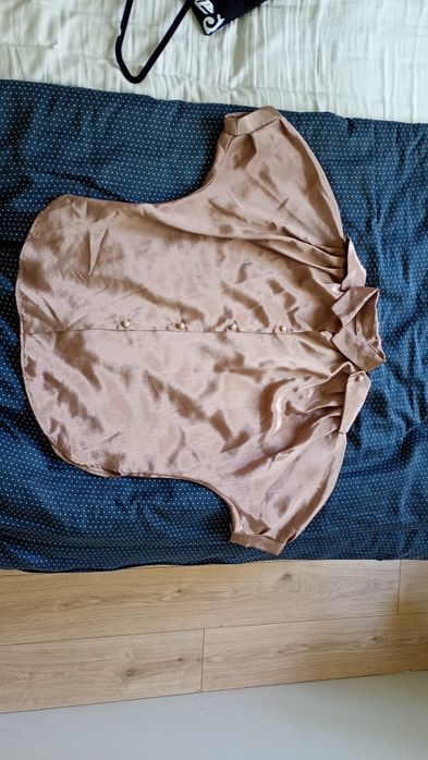 Elegancka koszula vintage S M z bufkami i pagonami, lata 80., jak nowa