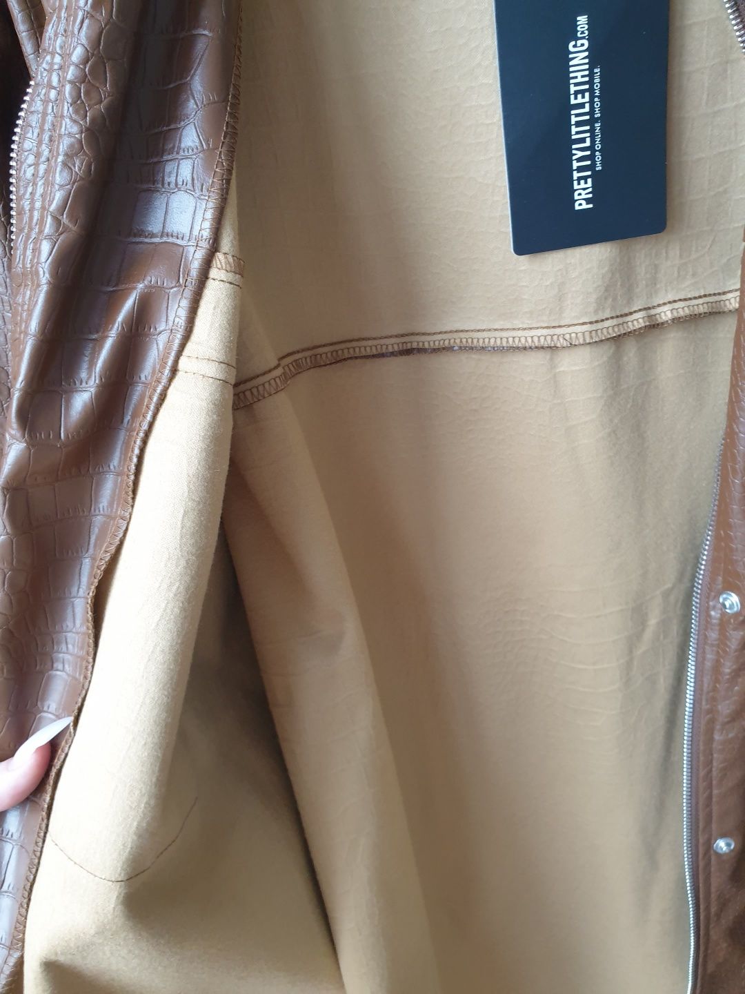 Kurtka płaszcz Eco skóra  PrettyLittleThing xxs 32 34 XS s 36 oversize