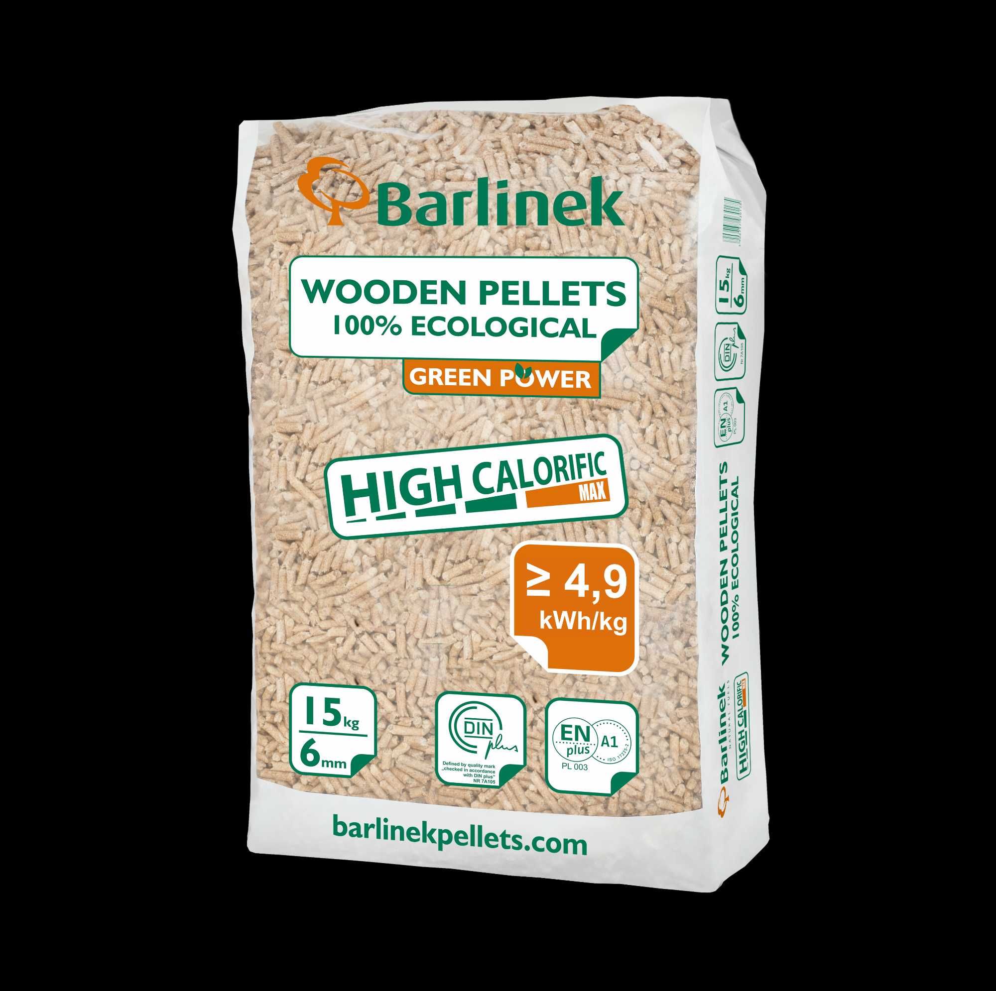 Pellet Barlinek , pelet certyfikowany ENplusA1, DIN+, iglasty+liść.