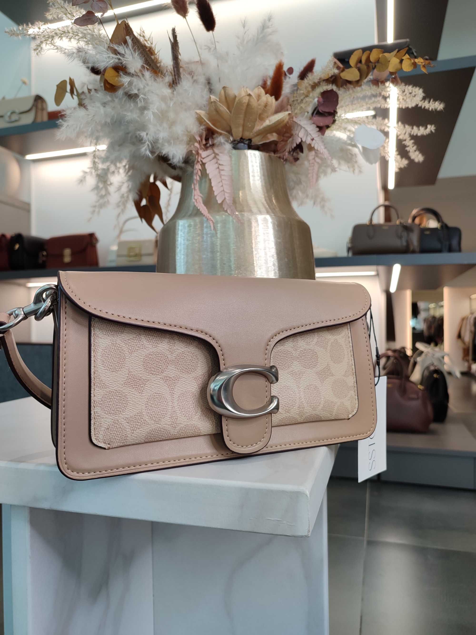 Сумка Coach Tabby Shoulder Bag 26 With Signature Canvas Sand Taupe