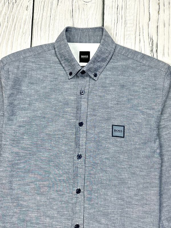 Hugo Boss Mabsoot Koszula Gładka Slim Fit Męska Logo na Piersi r. M