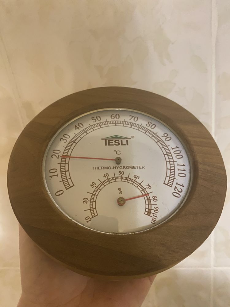 Термогігрометр для сауни та лазні Tesli малий D 165 мм.Артикул:014050.