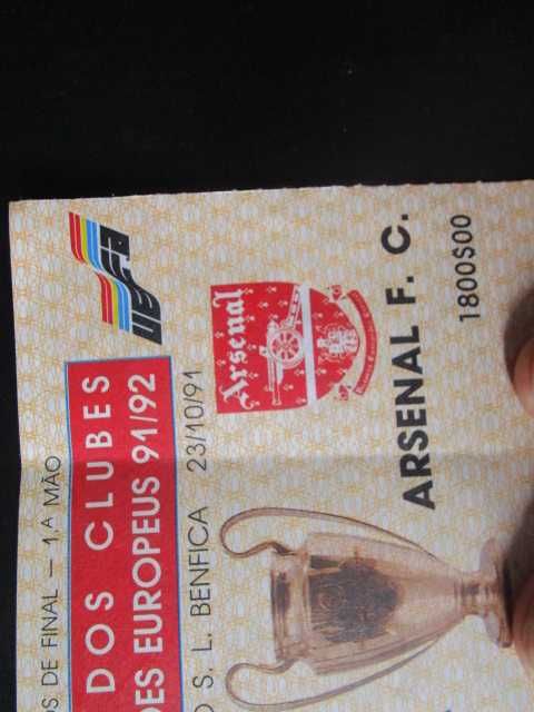 Benfica Arsenal Campeões Europeus 1991