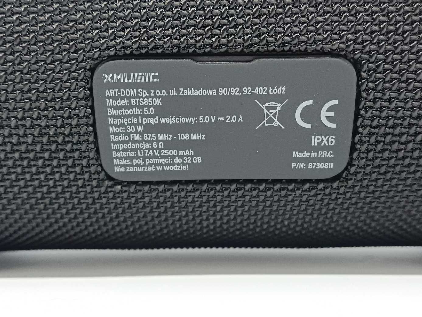 Głośnik mobilny XMUSIC BTS850K Czarny