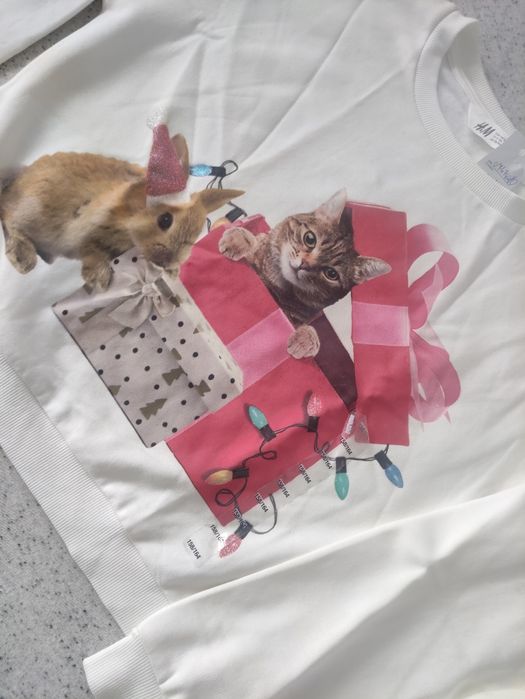 H&M nowa świąteczna bluza ocieplana  r.158,12-14l. Wyprzedaż