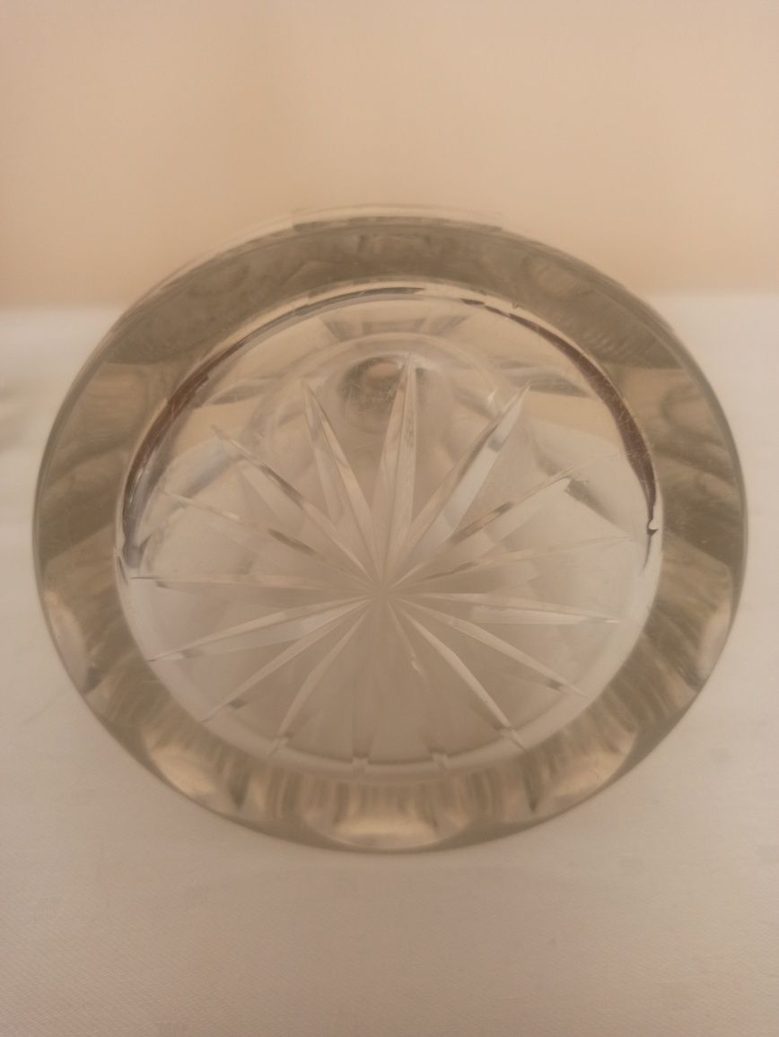 Stara kryształowa karafka okuta srebrem  Otto Bortenreuter ( Drezno).