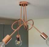 Lampa wisząca żyrandol miedziana 3 żarówki