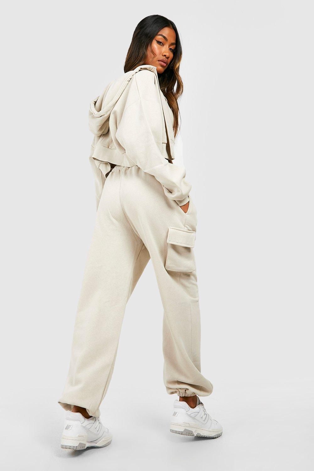 Spodnie Dresowe Bojówki Cargo Beżowe Casual Boohoo Xl 42