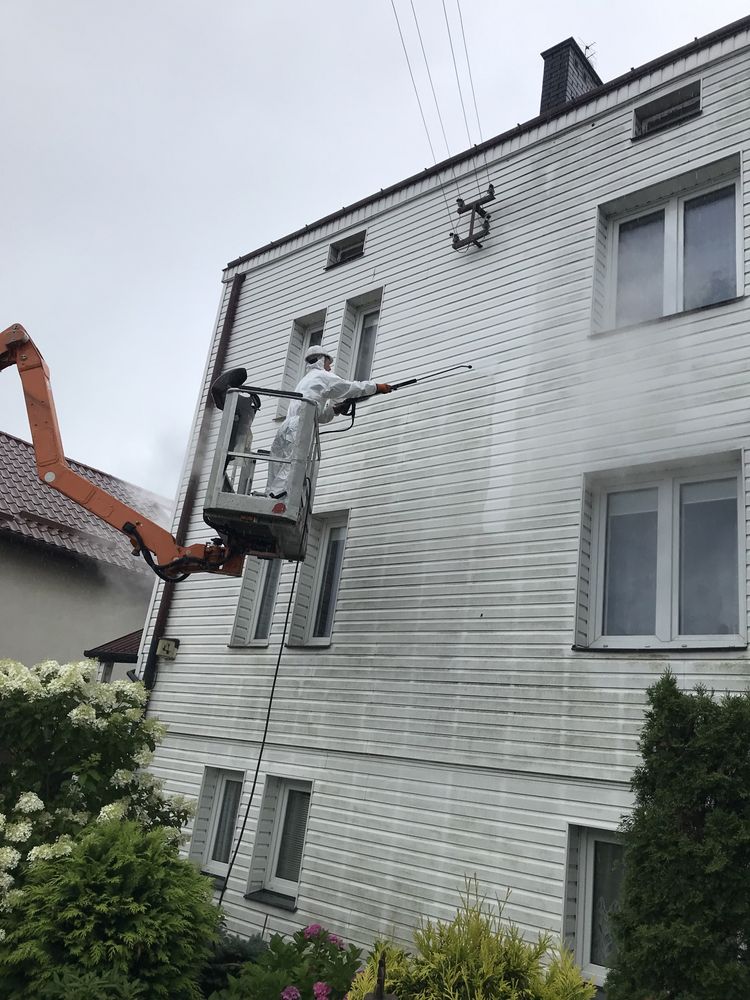 Mycie czyszczenie elewacji dachow kostki brukowej wolne terminy