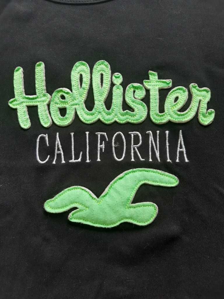 Czarna bluzka t-shirt Hollister California 34,XS/36,S sportowa