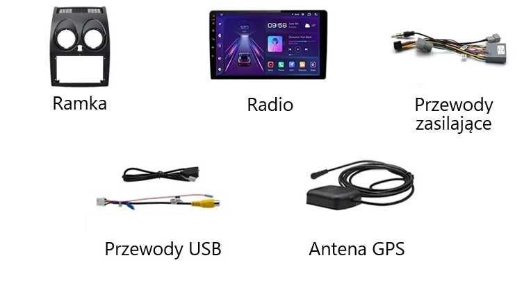 Radio 2din Android Qashqai J10 2GB Nawigacja, Bluetooth, DSP, Raty