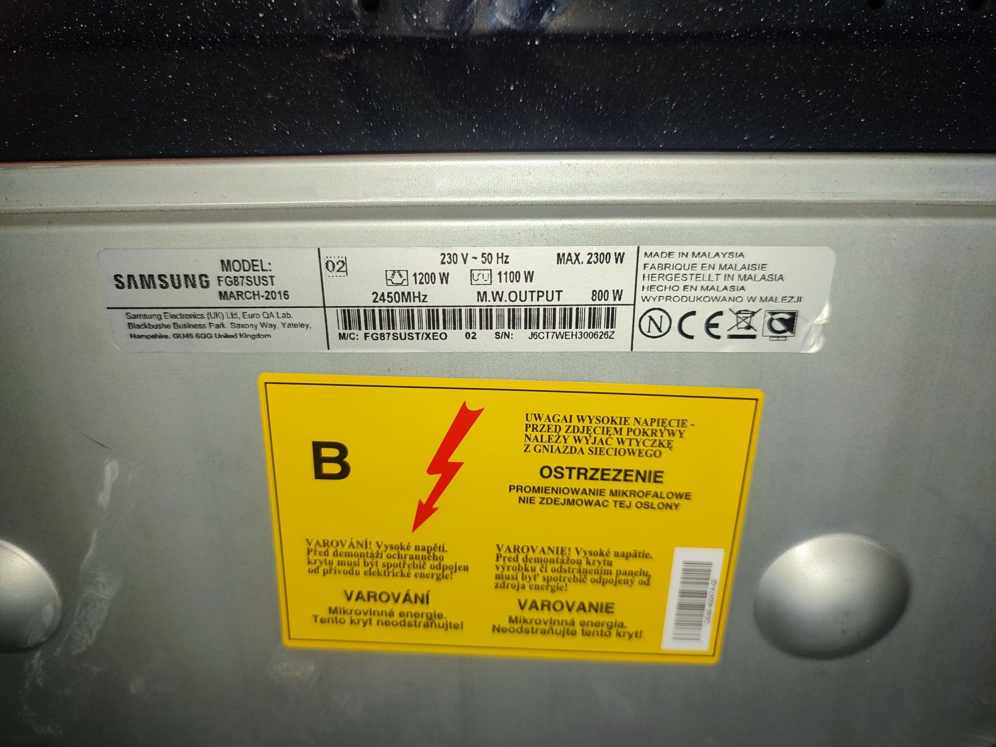 Mikrofalówka Samsung FG87SUST pod zabudowę