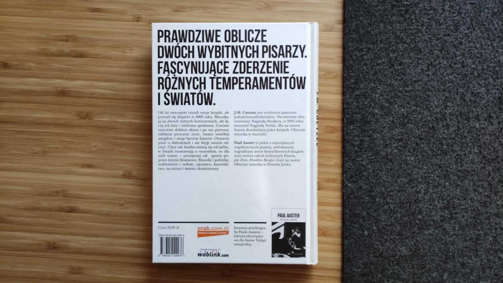 Tu i teraz. Listy 2008–2011 - Paul Auster, J.M. Coetzee