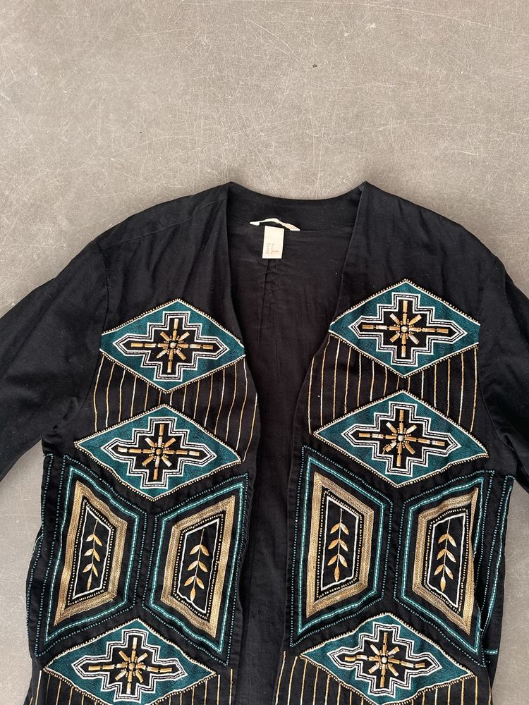 Marynarka z koralikami czarna rozmiar 38 H&M