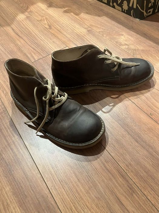 Skórzane brązowe półbuty męskie 46, eleganckie trzewiki