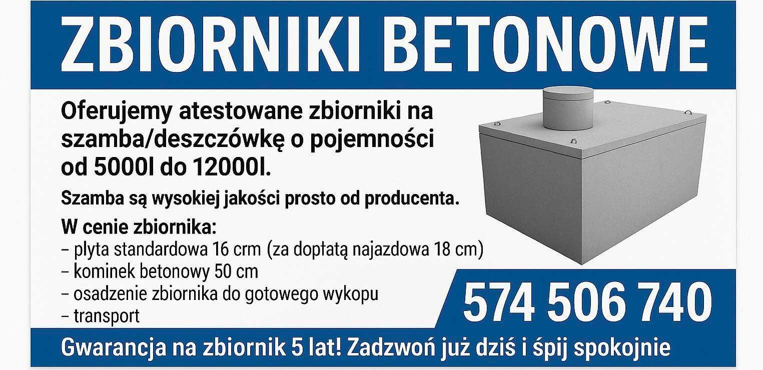 zbiorniki betonowe na szamba/deszczówkę producent