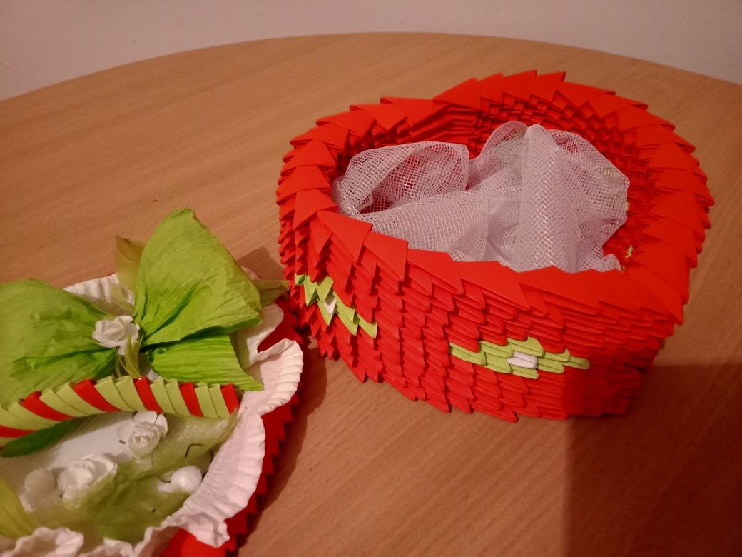 Pudełko origami modułowe 3D serce