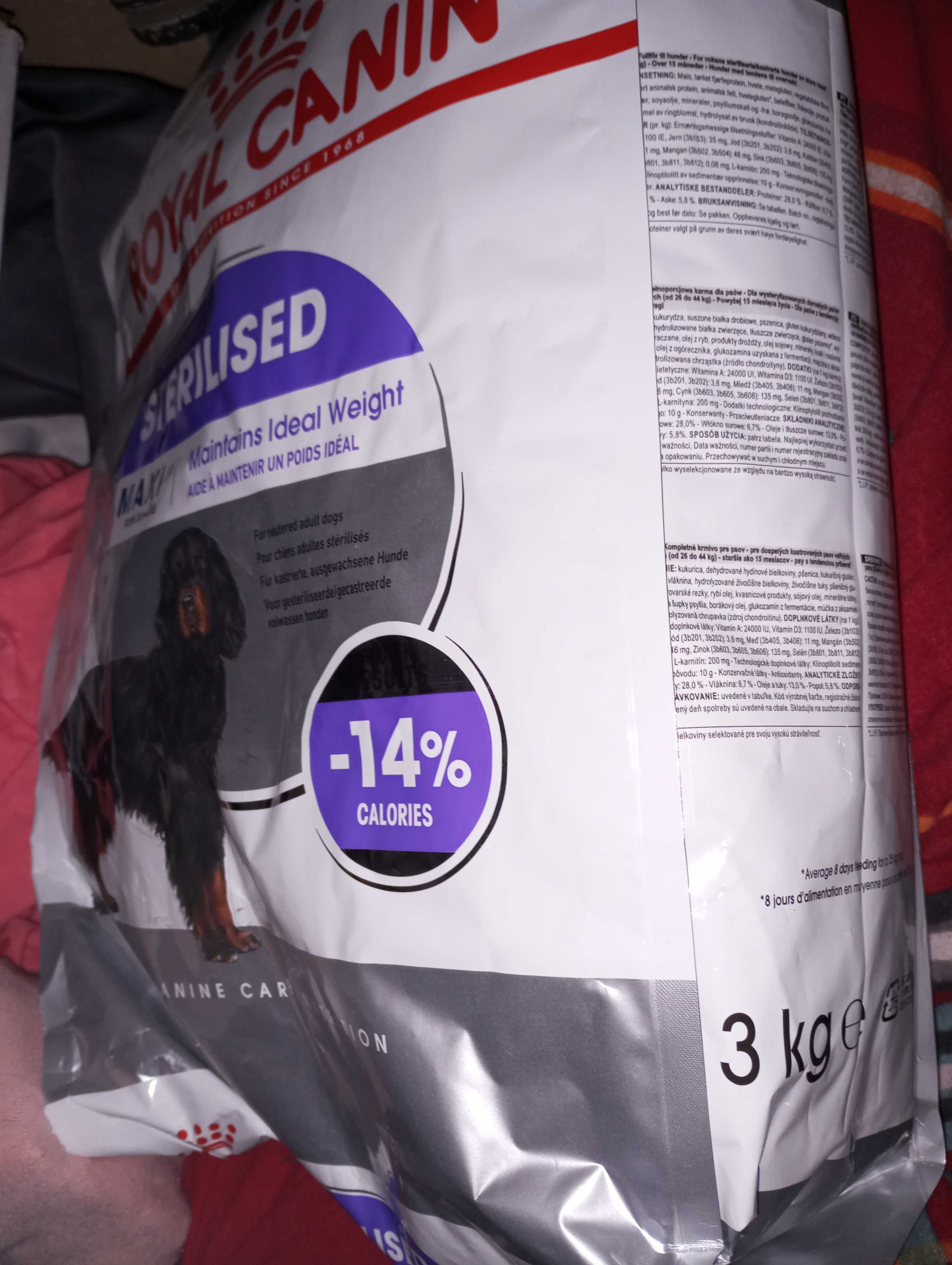 Royal Canin Maxi Sterilised 3kg
Pies, dorosły, karma