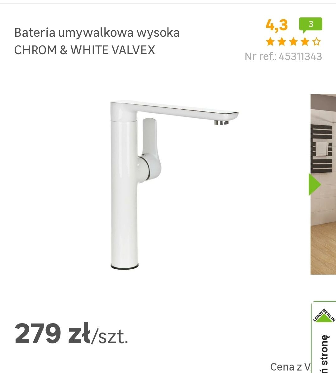 Bateria umywalkowa biała/chrom nowa!!!