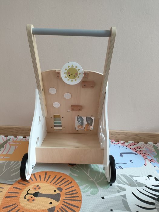 Drewniany chodzik edukacyjny 8w1 / pchacz dziecięcy MAMABRUM