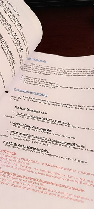 Manual de pressoterapia com Electroestimulação