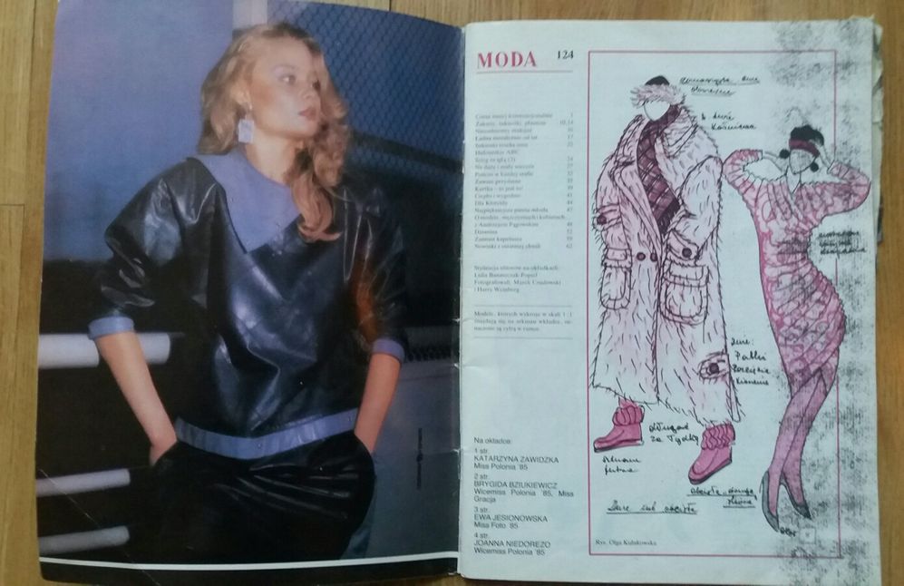 Czasopismo Moda 1985 z laureatkami konkursu Miss Polonia 85