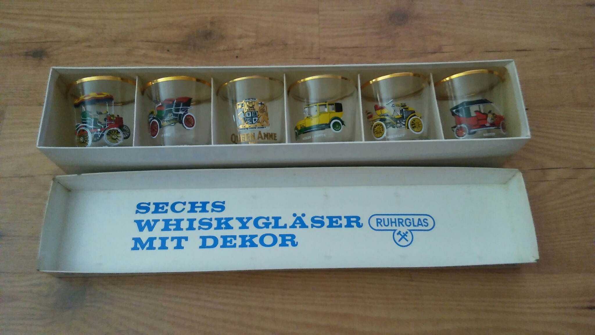 Conjunto de 6 copos de uísque - anos 60 - marca  Ruhrglas