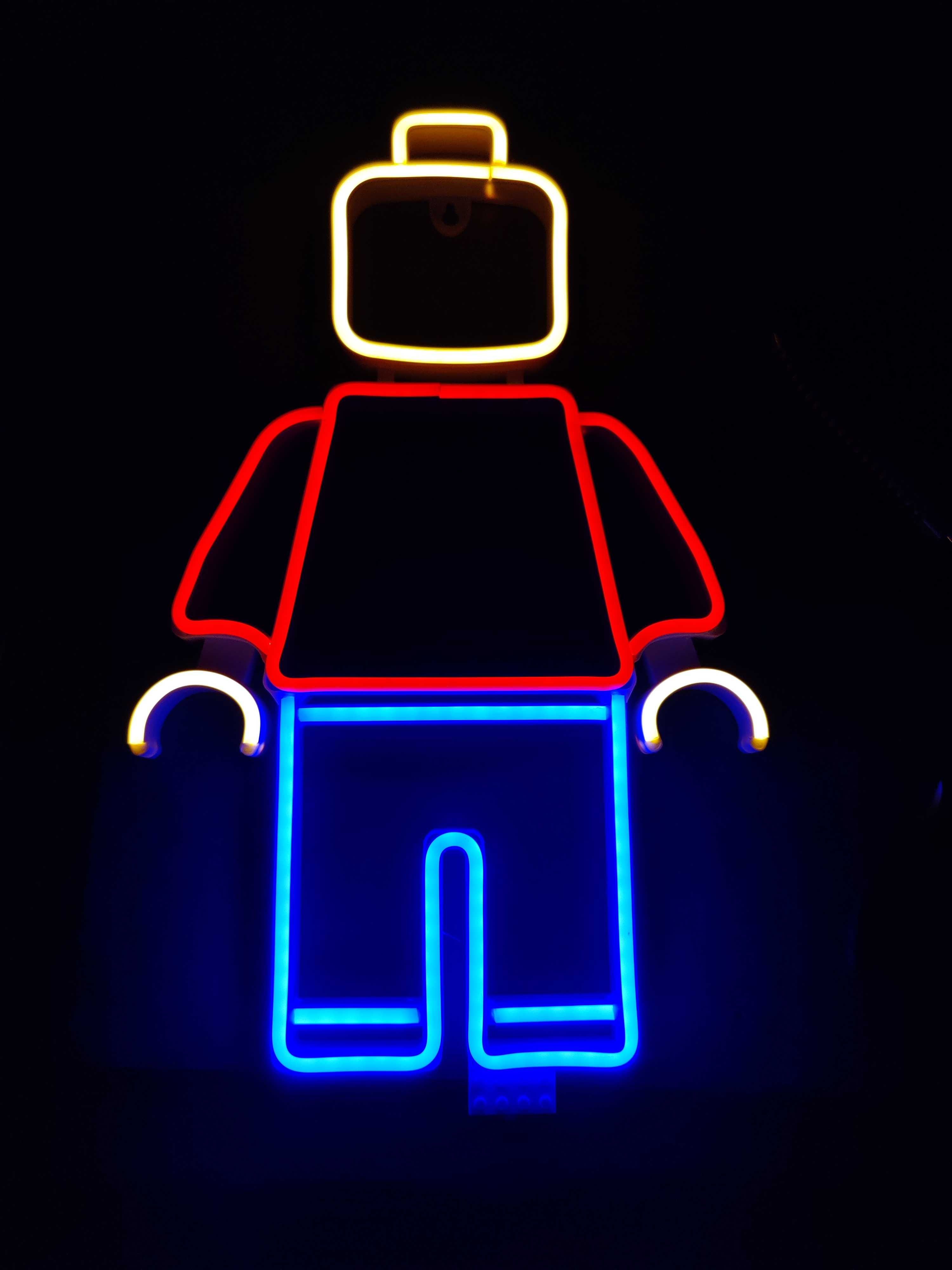 Neon LED ludzik LEGO - lampa, oświetlenie