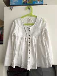 Biała bluzka Next koszula 134 guziczki 8-9