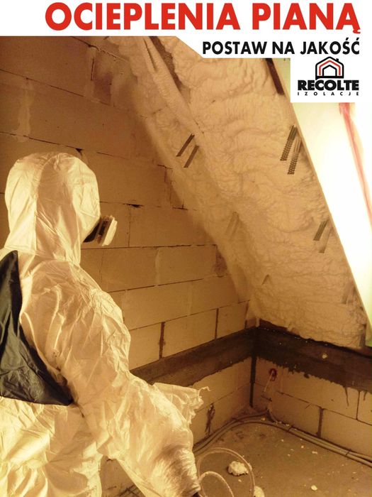 Ocieplenie Poddasza - Izolacje Natryskowe - Piana PUR - Wełna