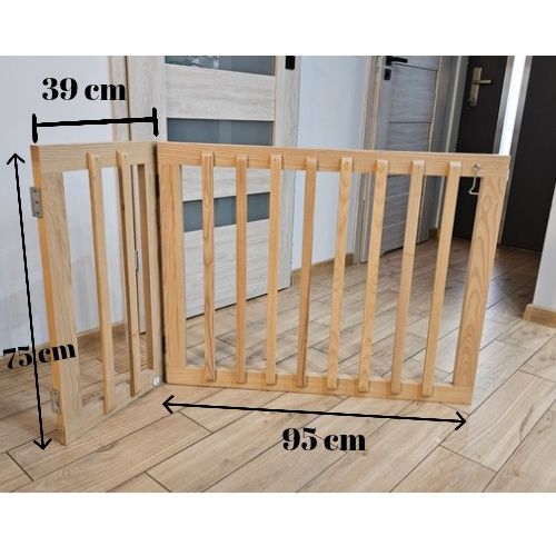 Bramka zabezpieczającą, na schody, dla dzieci, Drewniana