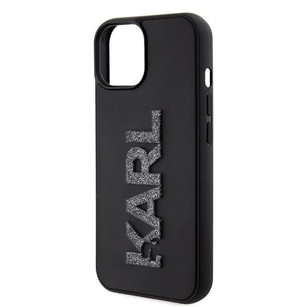 Etui Karl Lagerfeld 3D Rubber Glitter Logo Na Iphone 15 Plus - Czarne