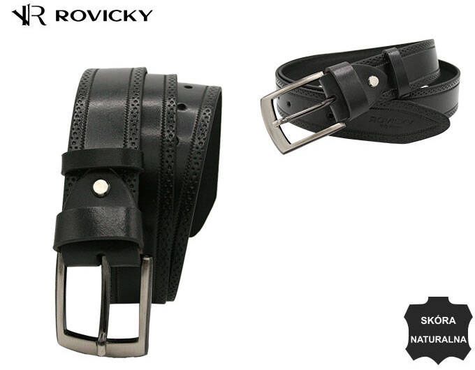 szeroki, skórzany pasek męski - rovicky