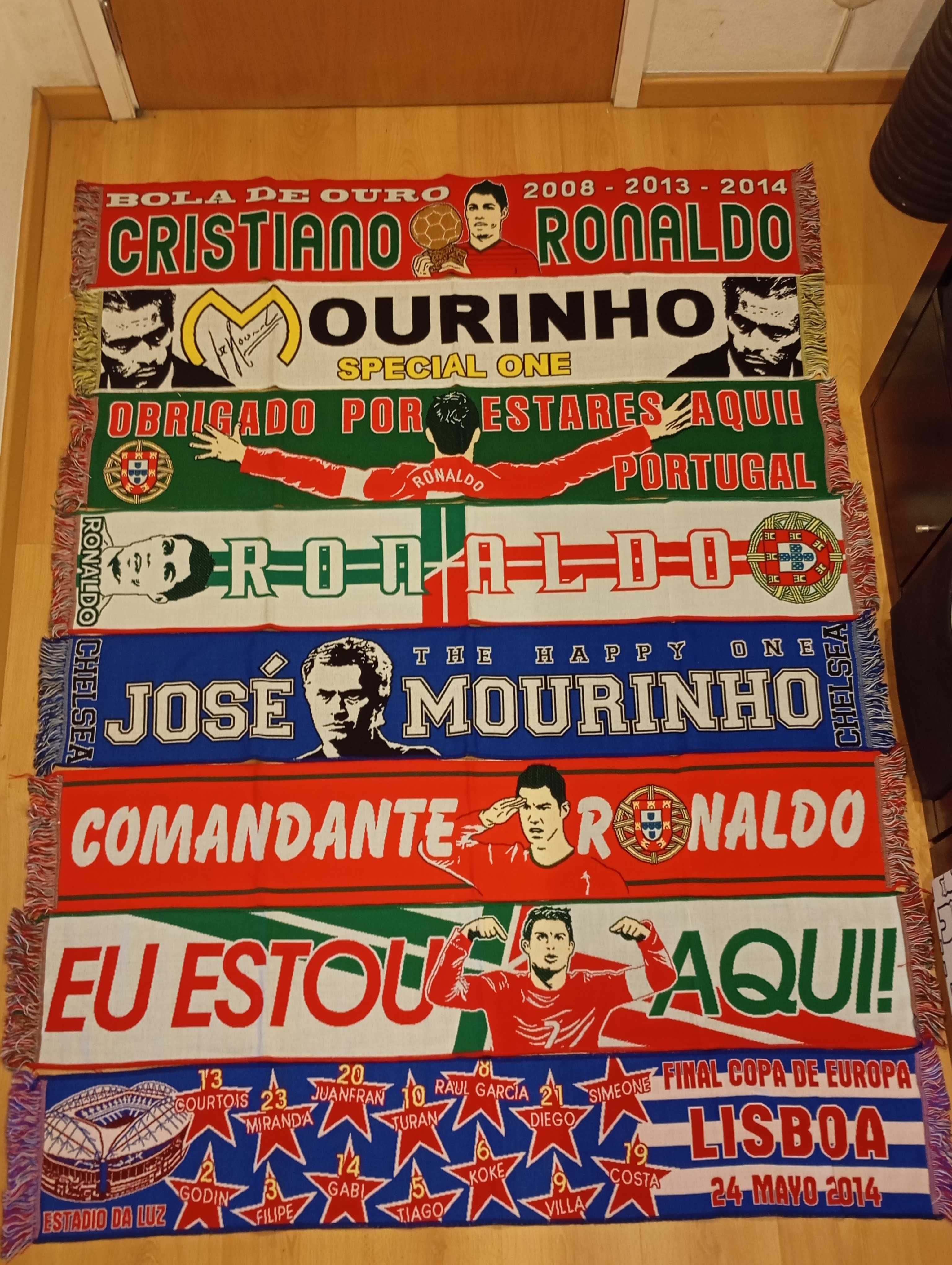 Cachecol de vários jogadores e conquistas Ronaldo, Messi, Mourinho etc