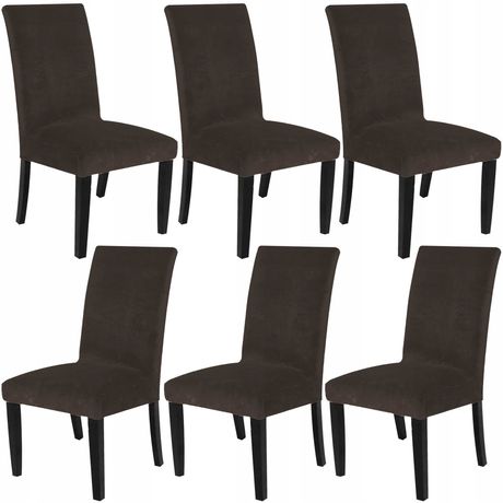 Pokrowce na krzesła welurowe 6 sztuk brązowy ( 14 kolorów do wyboru )