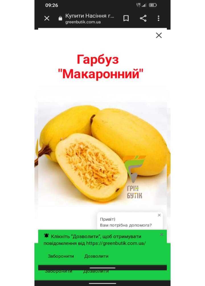 Продам насіння столових гарбузів.