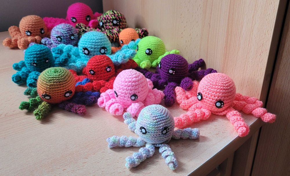 Ośmiornica szydełko handmade prezent