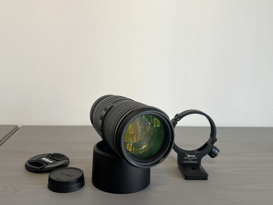 Objetiva Nikon AF-S Nikkor 70-200 f4 G ED VR com suporte para tripé