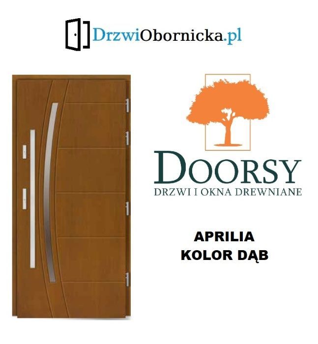 Drzwi DOORSY APRILIA drewniane zewnętrzne wejściowe 100mm grubości