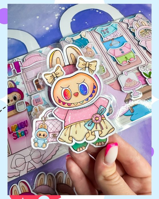 Książka na rzepy Labubu torebka. Lamibook