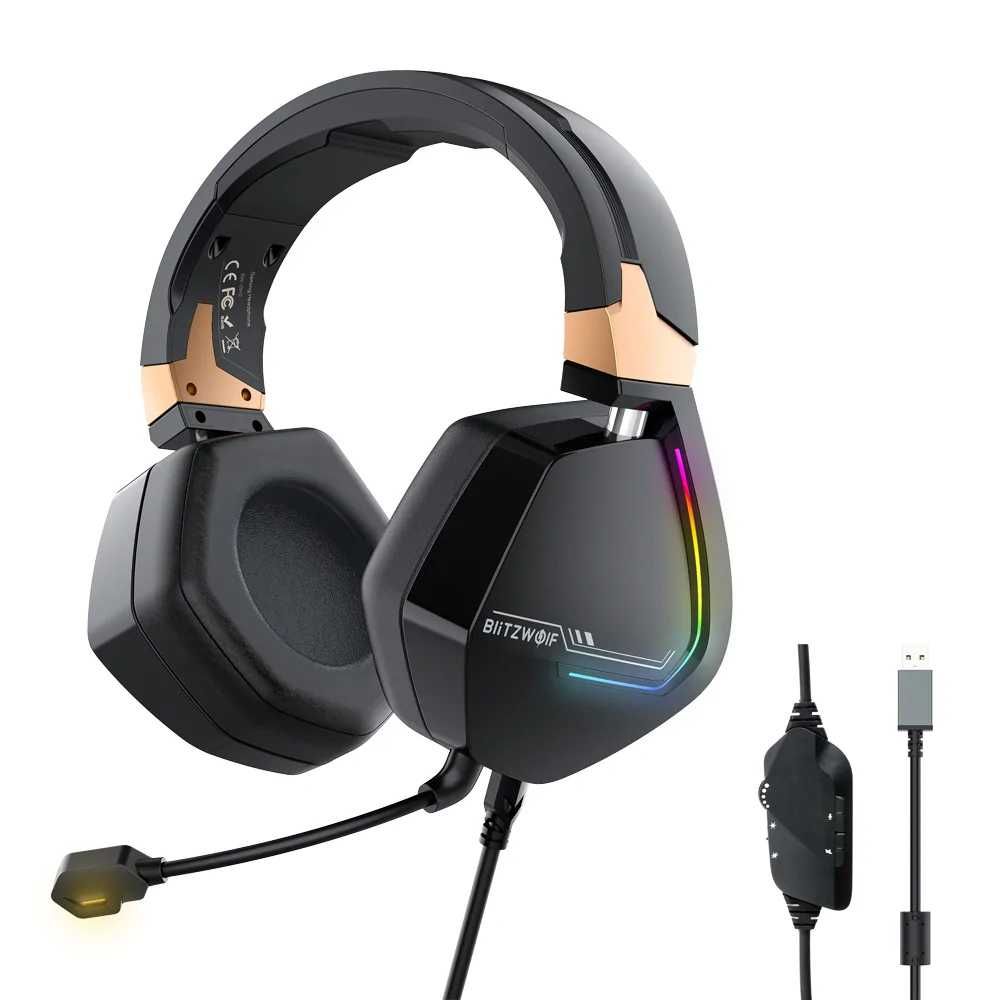 Auscultadores RGB com micro removivel BlitzWolf 7.1 virtual sound NOVO