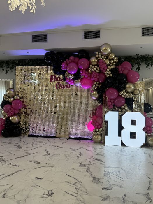 Urodziny, dekoracja balonowa, osiemnastka, bal, balony,ścianka